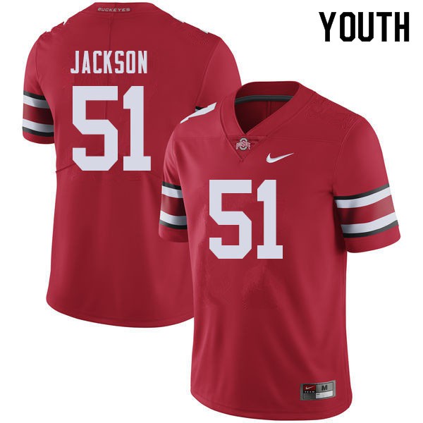 Ohio State Buckeyes #51 Antwuan Jackson Youth Official Jersey Red